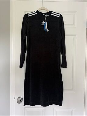 adidas | Dresses | Adidas All Black And White Long Sleeve Dress | Poshmark